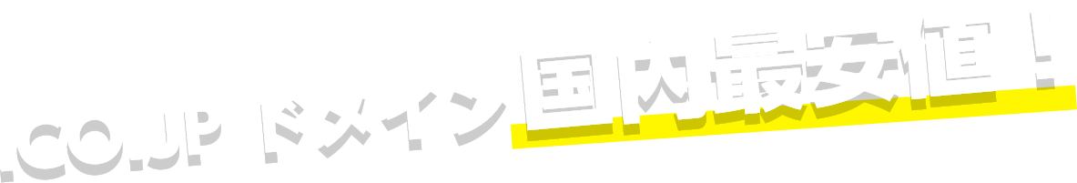 .CO.JP ドメイン 国内最安値！