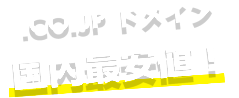 .CO.JP ドメイン 国内最安値！